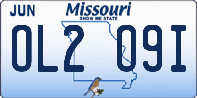 MO license plate OL2O9I