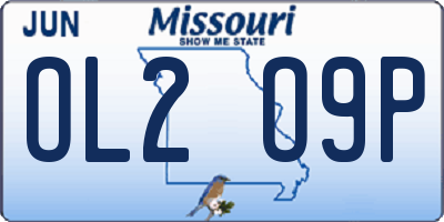 MO license plate OL2O9P