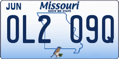 MO license plate OL2O9Q