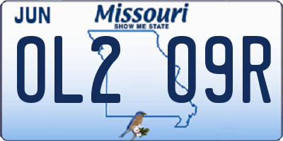 MO license plate OL2O9R