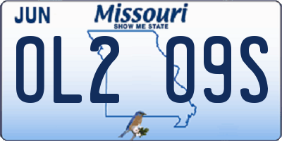 MO license plate OL2O9S