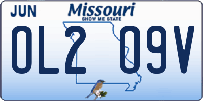 MO license plate OL2O9V