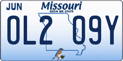 MO license plate OL2O9Y