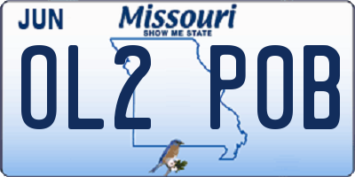 MO license plate OL2P0B