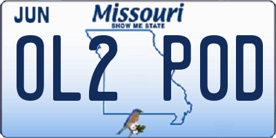 MO license plate OL2P0D