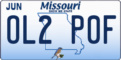 MO license plate OL2P0F