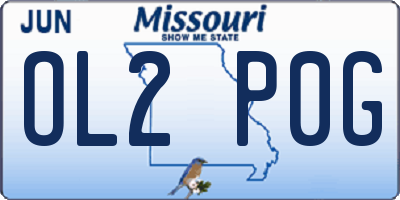 MO license plate OL2P0G