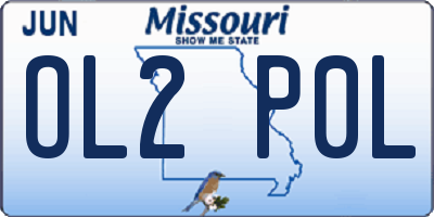MO license plate OL2P0L