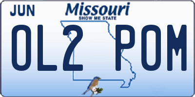 MO license plate OL2P0M