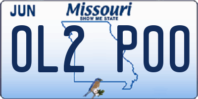 MO license plate OL2P0O