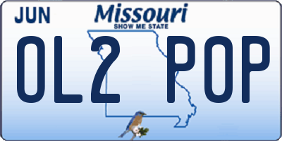 MO license plate OL2P0P