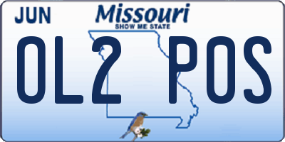 MO license plate OL2P0S