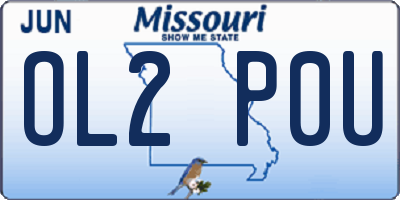 MO license plate OL2P0U