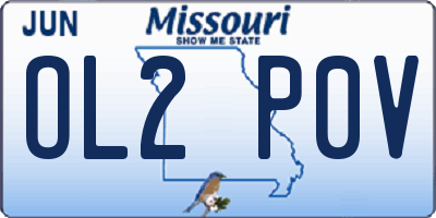 MO license plate OL2P0V