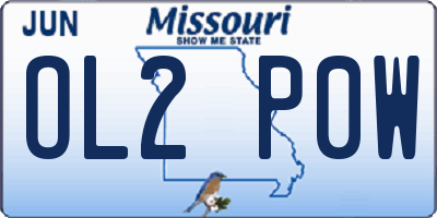 MO license plate OL2P0W
