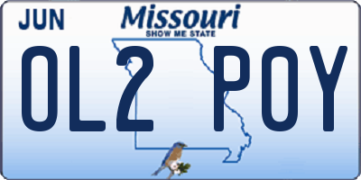 MO license plate OL2P0Y
