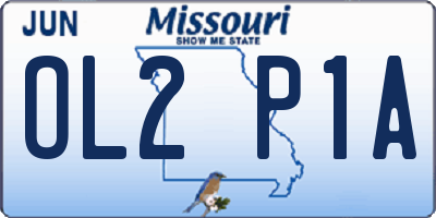 MO license plate OL2P1A