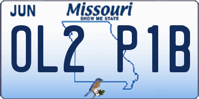 MO license plate OL2P1B
