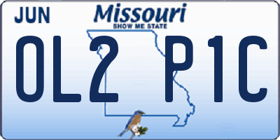 MO license plate OL2P1C