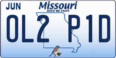 MO license plate OL2P1D