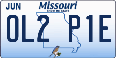 MO license plate OL2P1E