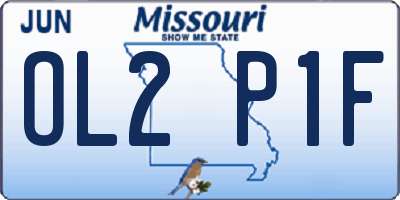 MO license plate OL2P1F