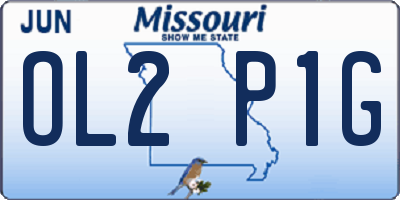 MO license plate OL2P1G