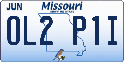 MO license plate OL2P1I