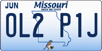 MO license plate OL2P1J