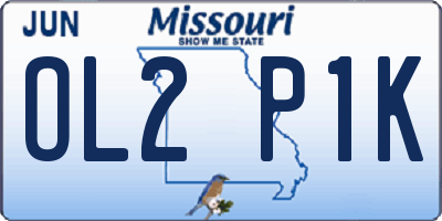 MO license plate OL2P1K