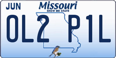 MO license plate OL2P1L