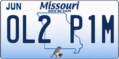 MO license plate OL2P1M