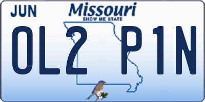 MO license plate OL2P1N
