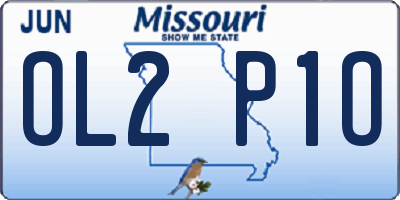 MO license plate OL2P1O