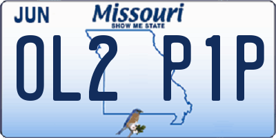 MO license plate OL2P1P