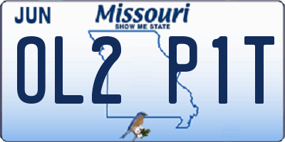 MO license plate OL2P1T