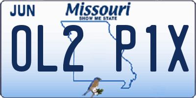 MO license plate OL2P1X