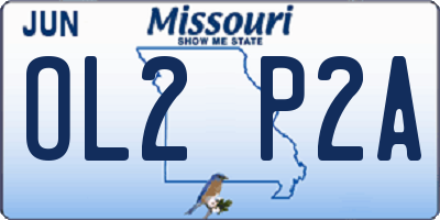MO license plate OL2P2A