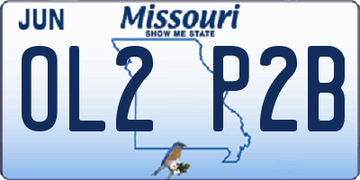 MO license plate OL2P2B