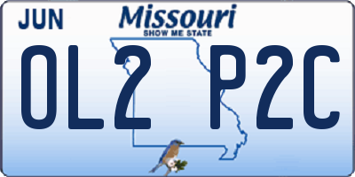 MO license plate OL2P2C