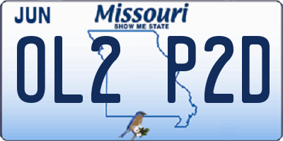 MO license plate OL2P2D