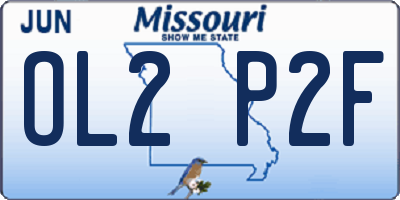 MO license plate OL2P2F