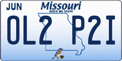 MO license plate OL2P2I