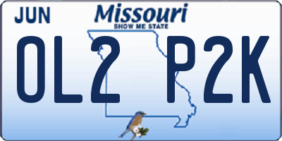 MO license plate OL2P2K
