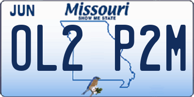 MO license plate OL2P2M