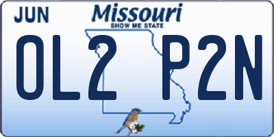 MO license plate OL2P2N