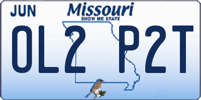 MO license plate OL2P2T