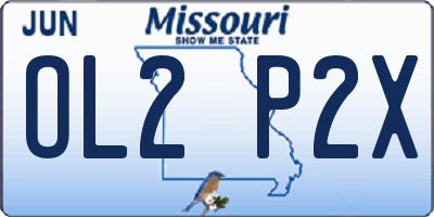 MO license plate OL2P2X