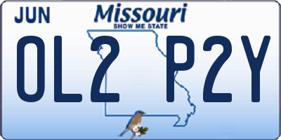MO license plate OL2P2Y
