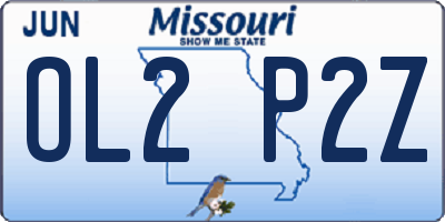 MO license plate OL2P2Z